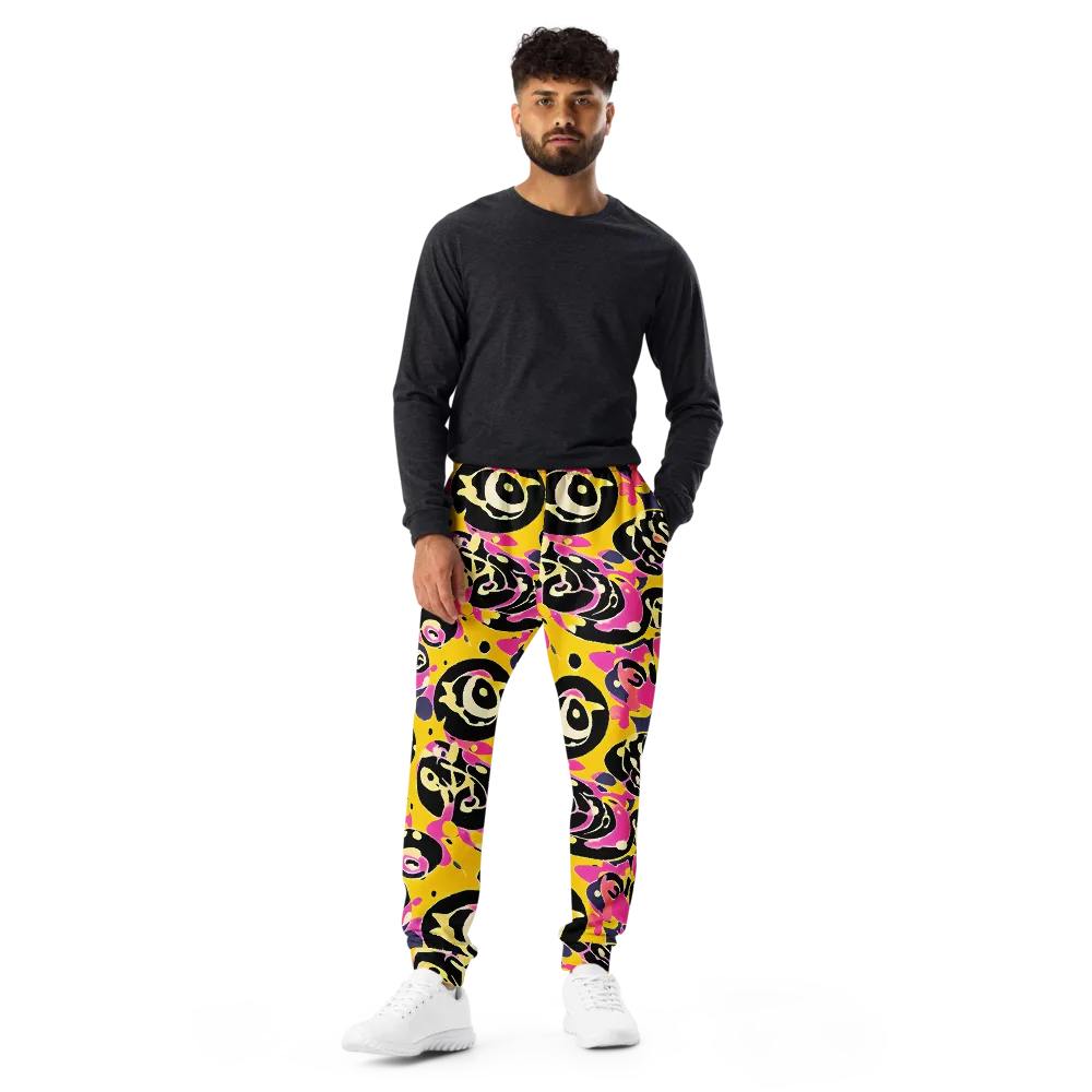 Neon Ink Parade on Men's Joggers — Front