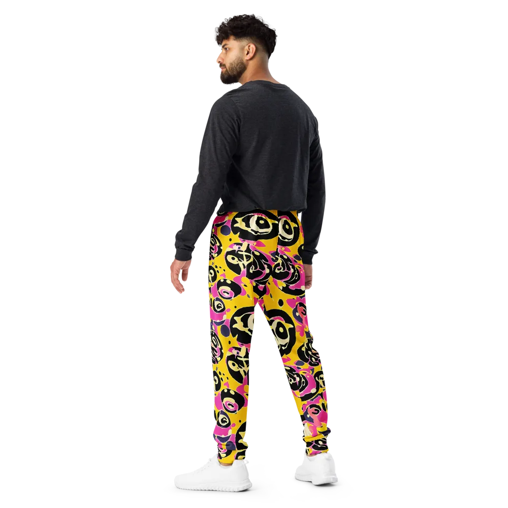 Neon Ink Parade on Men's Joggers — Back