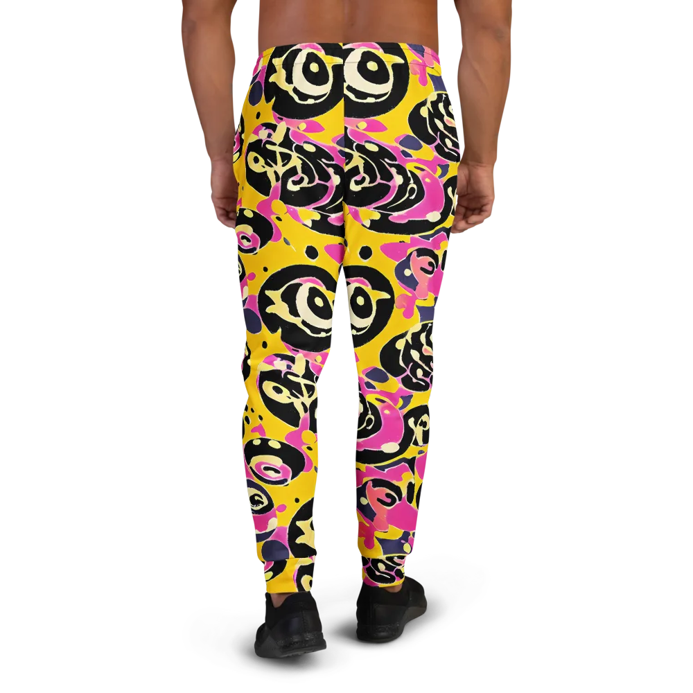 Neon Ink Parade on Men's Joggers — Back