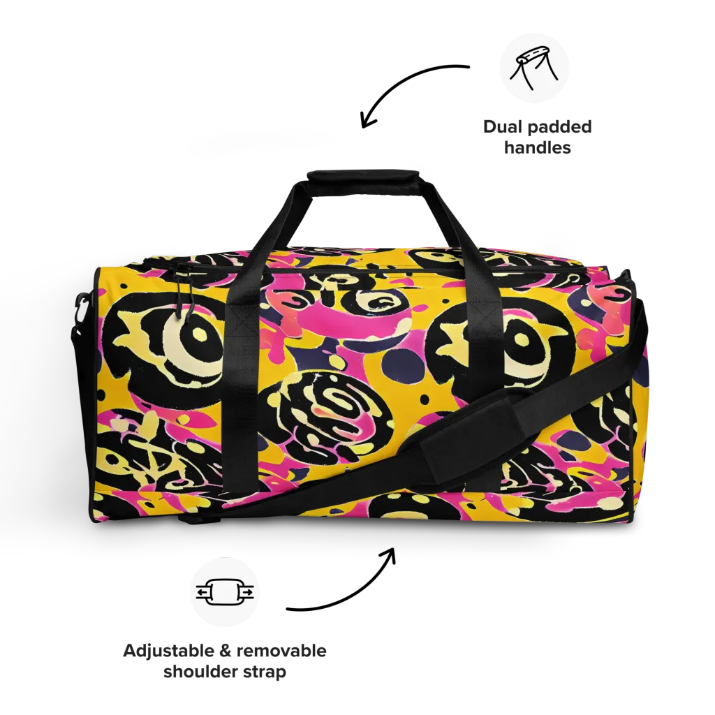 Neon Ink Parade on Duffle Bag — Front