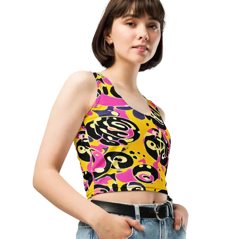 Neon Ink Parade on Crop Top — Right Front