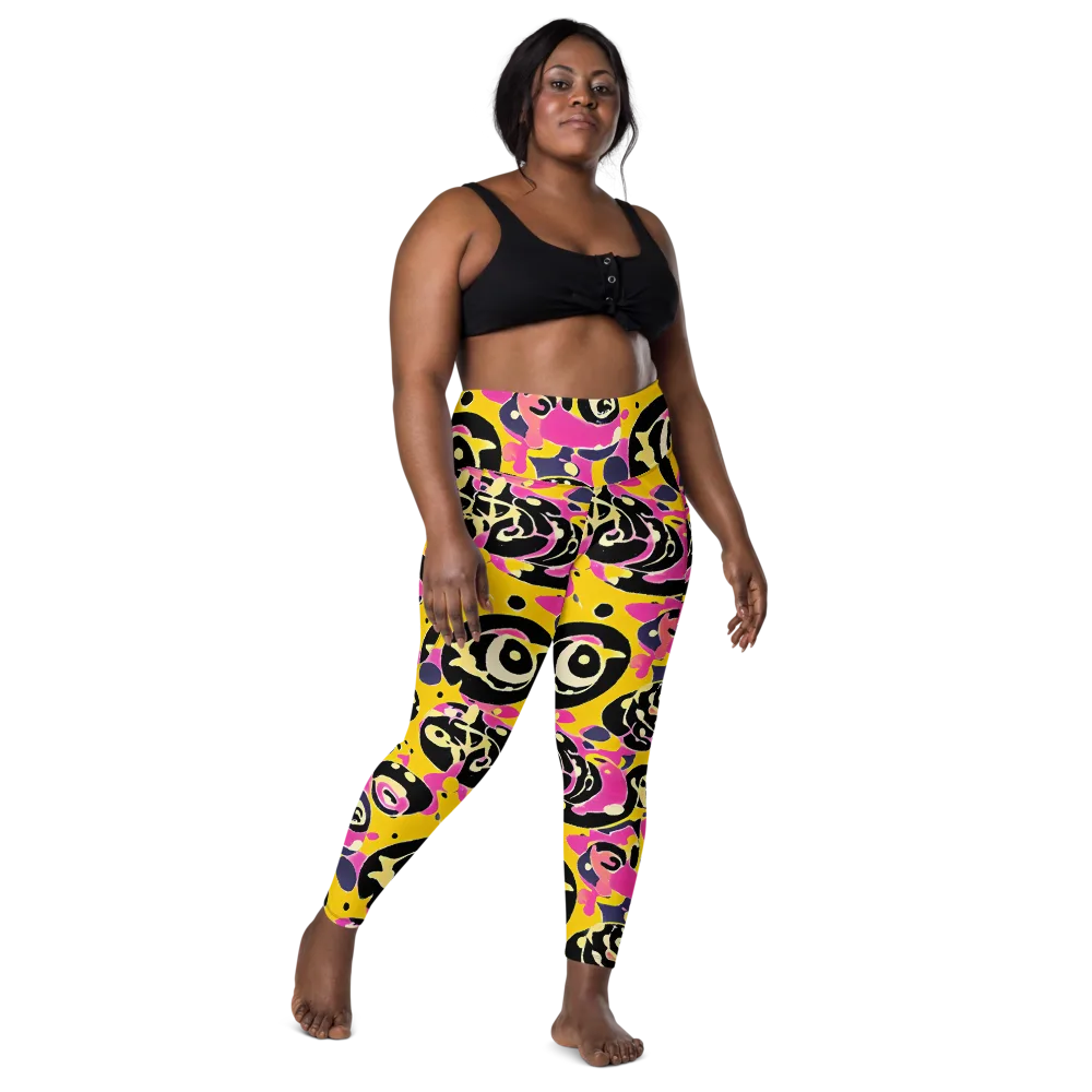 Neon Ink Parade on Leggings with Pockets — Front