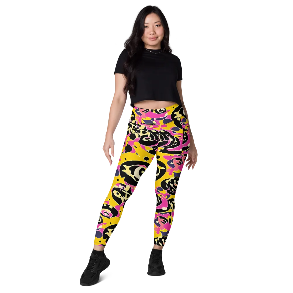 Neon Ink Parade on Leggings with Pockets — Front