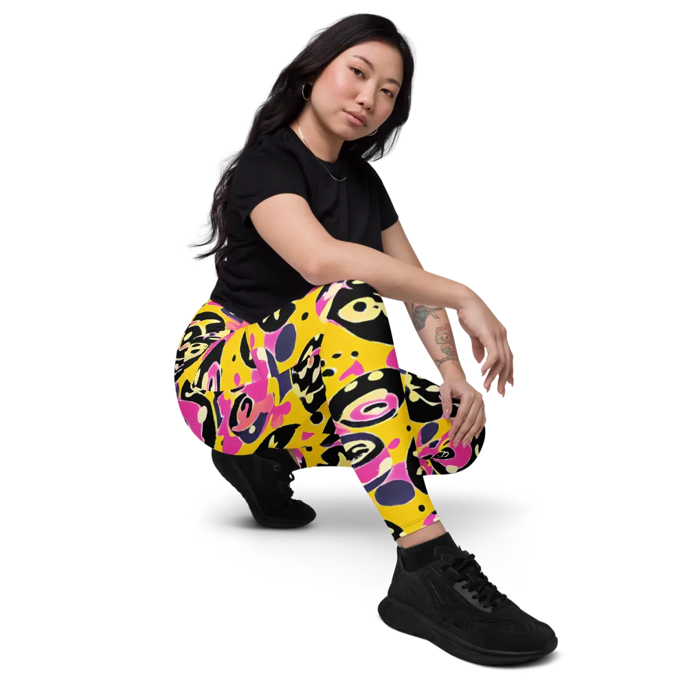 Neon Ink Parade on Leggings with Pockets — Right Front