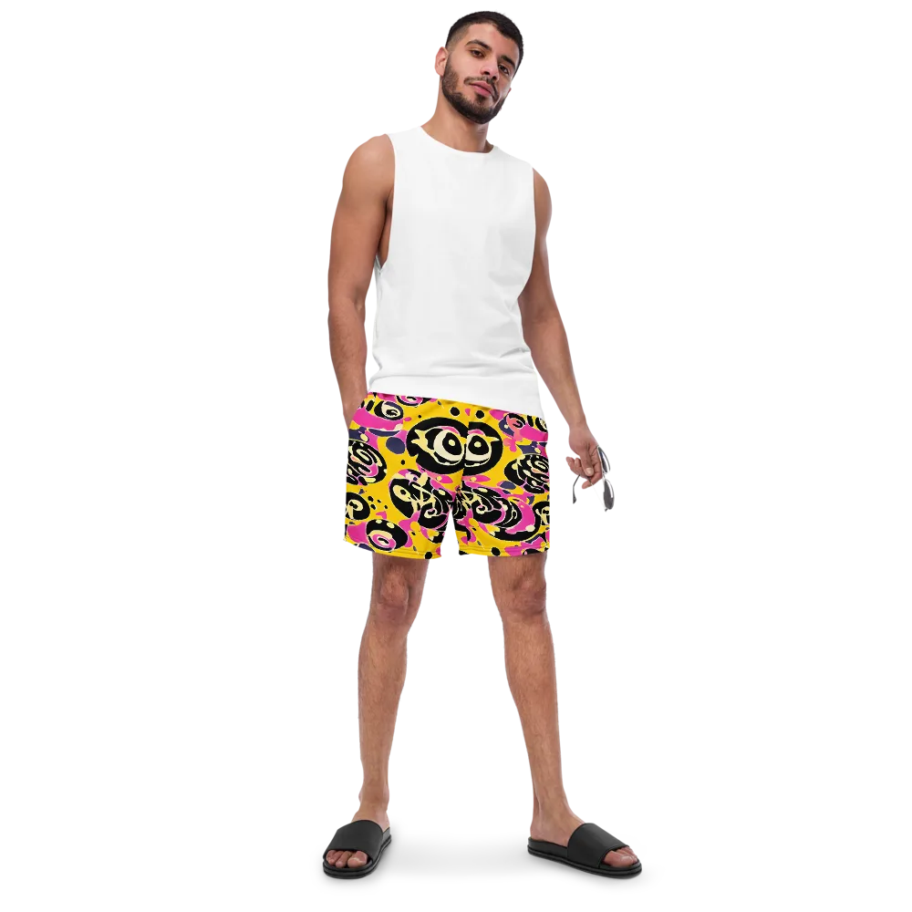Neon Ink Parade on Swim Trunks — Front