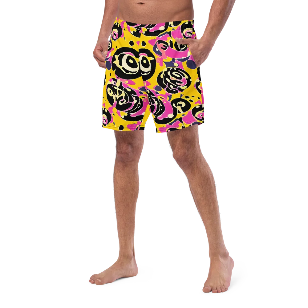 Neon Ink Parade on Swim Trunks — Left Front