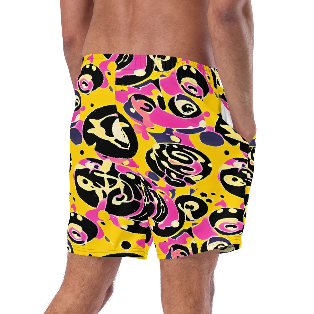 Neon Ink Parade on Swim Trunks — Right Back