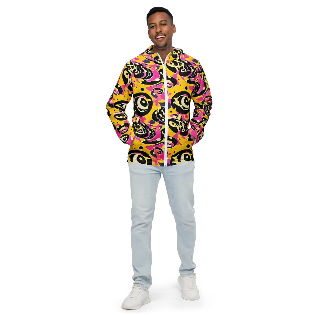 Neon Ink Parade on Men's Windbreaker — Front