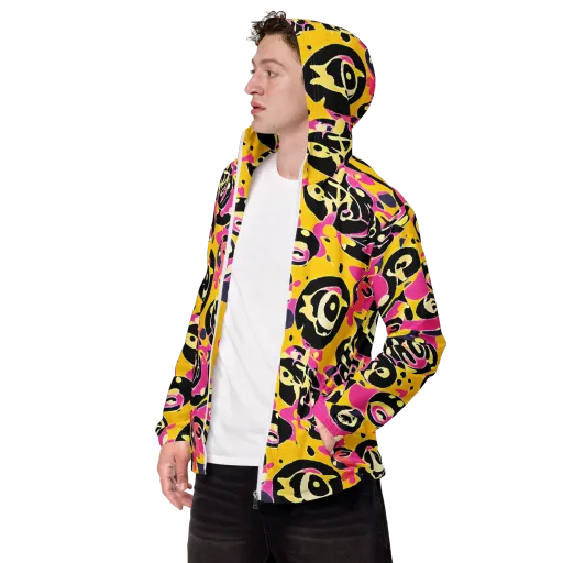 Neon Ink Parade on a Men's Windbreaker
