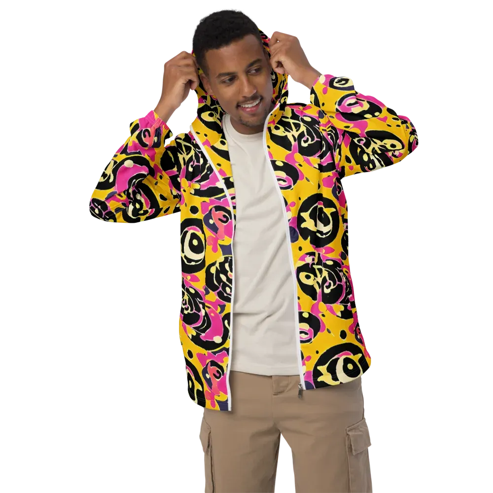 Neon Ink Parade on Men's Windbreaker — Front