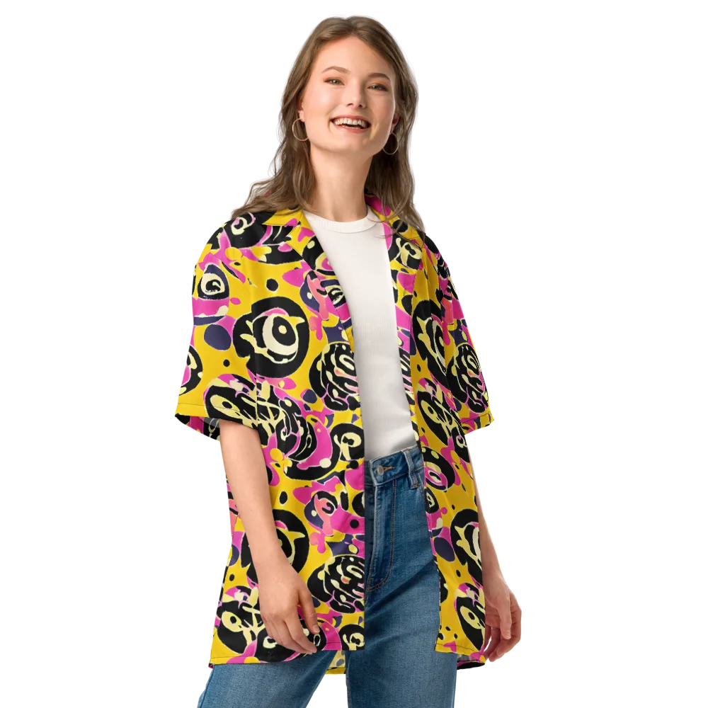 Neon Ink Parade on Button Shirt — Front