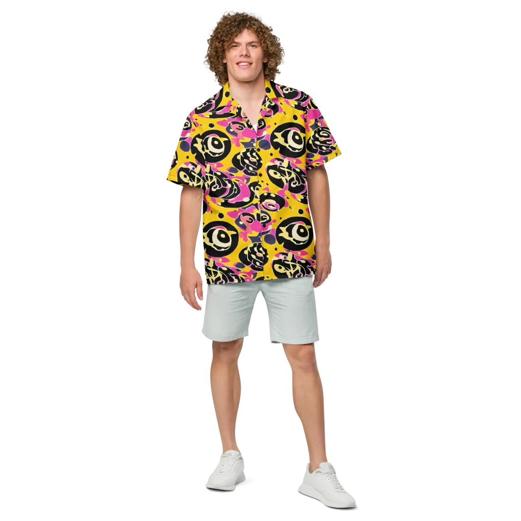 Neon Ink Parade on Button Shirt — Front