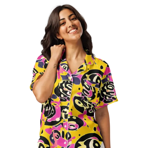 Neon Ink Parade on a Women's Short Sleeve Pajama Top