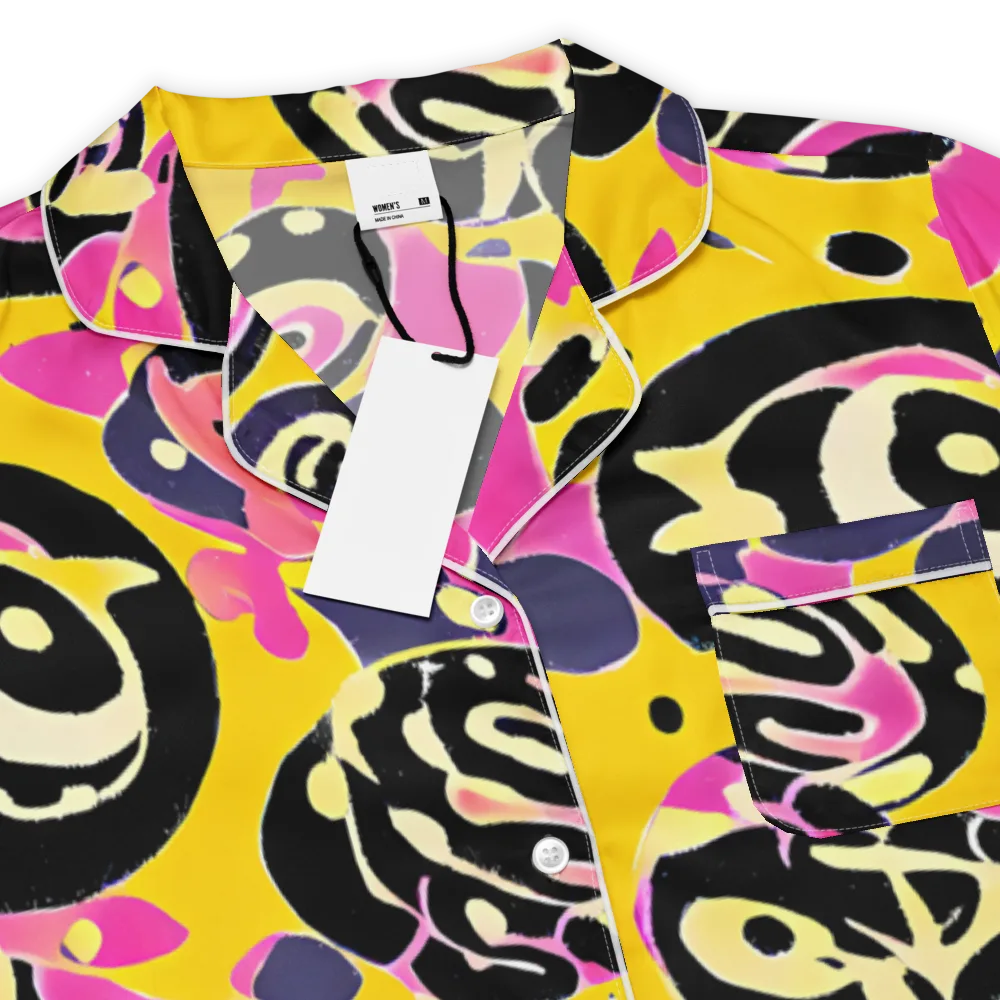 Neon Ink Parade on Women's Short Sleeve Pajama Top — Product details