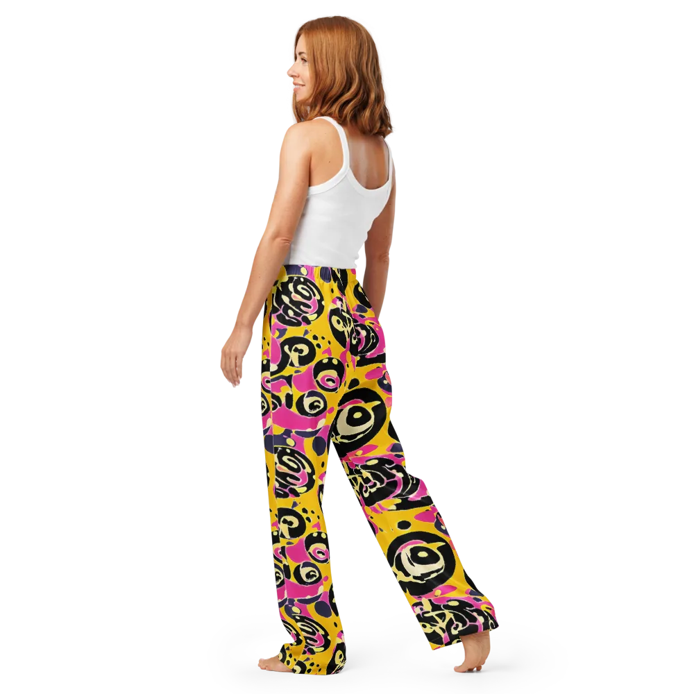 Neon Ink Parade on Women's Pajama Pants — Back