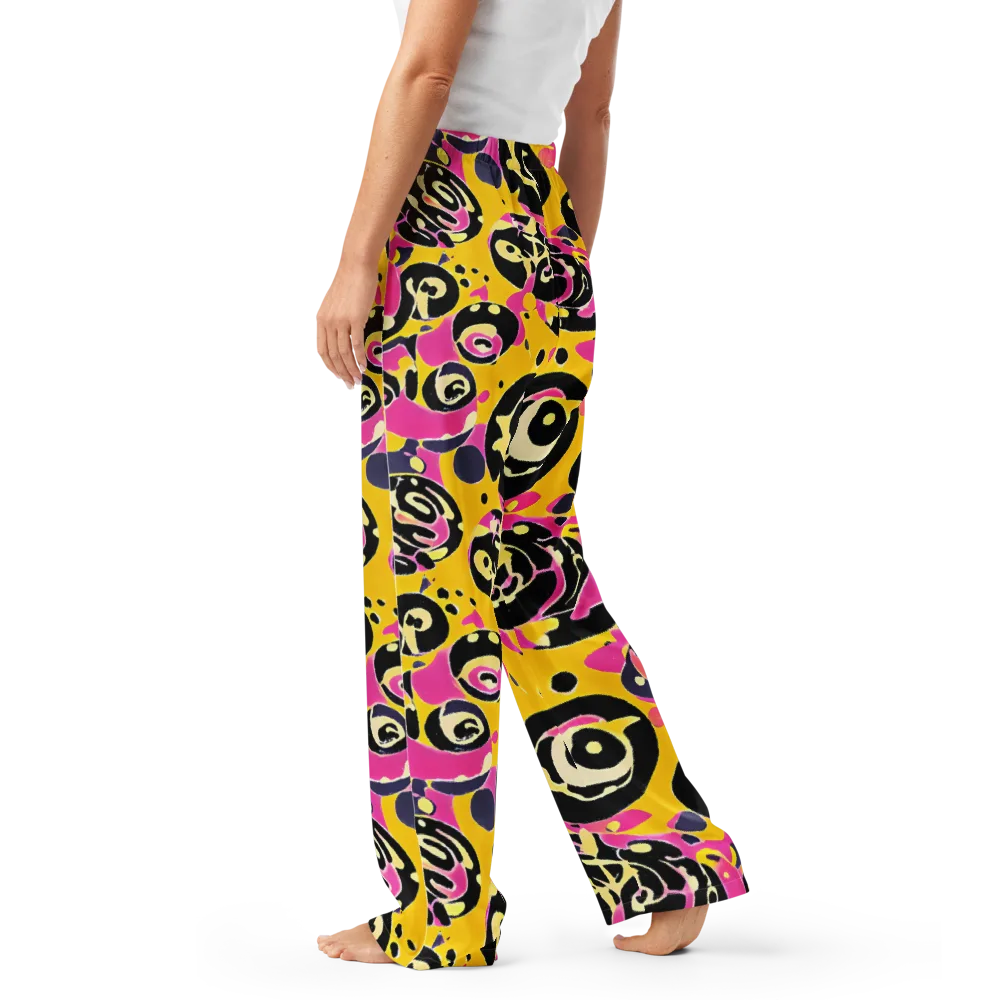 Neon Ink Parade on Women's Pajama Pants — Left