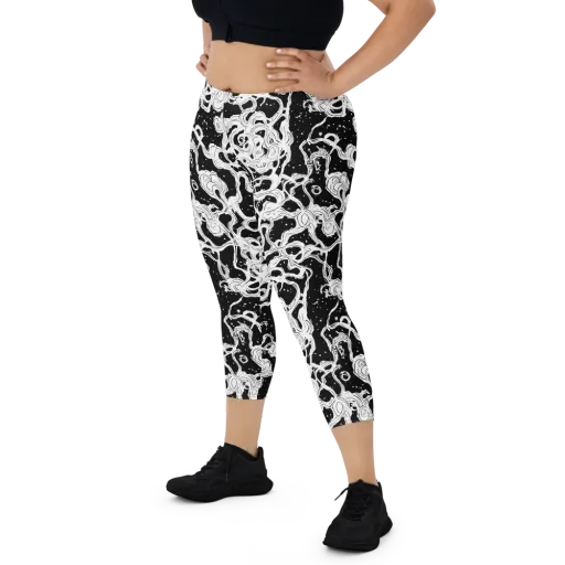 Inkstorm Ribbons on a Capri Leggings