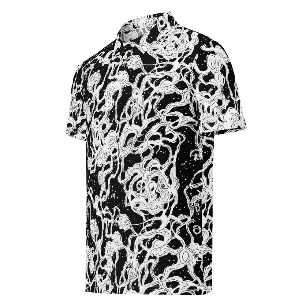 Inkstorm Ribbons on Men's Slim Fit Polo Shirt — Left Front