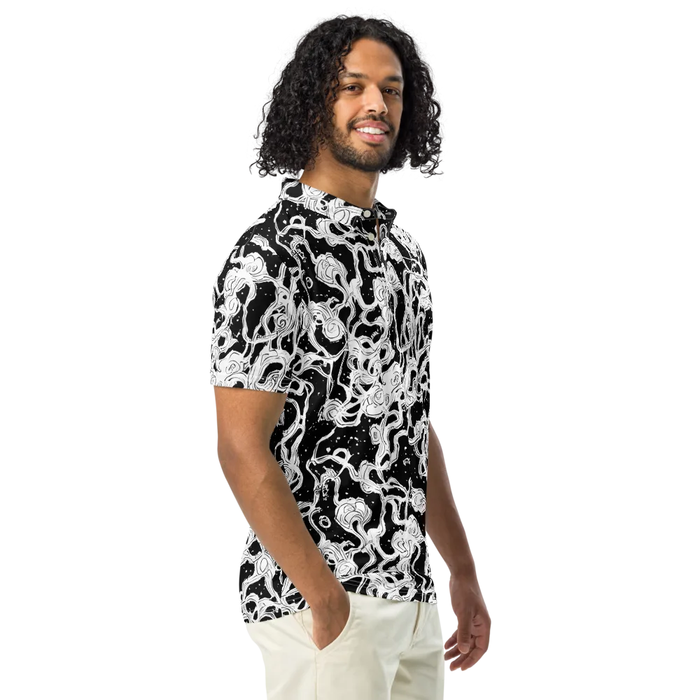 Inkstorm Ribbons on Men's Slim Fit Polo Shirt — Right Front