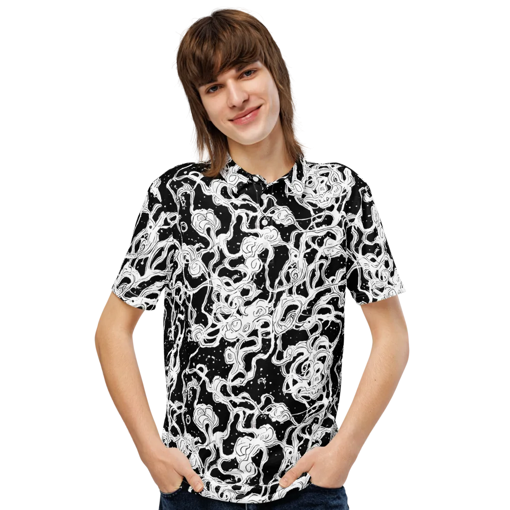Inkstorm Ribbons on Men's Slim Fit Polo Shirt — Front