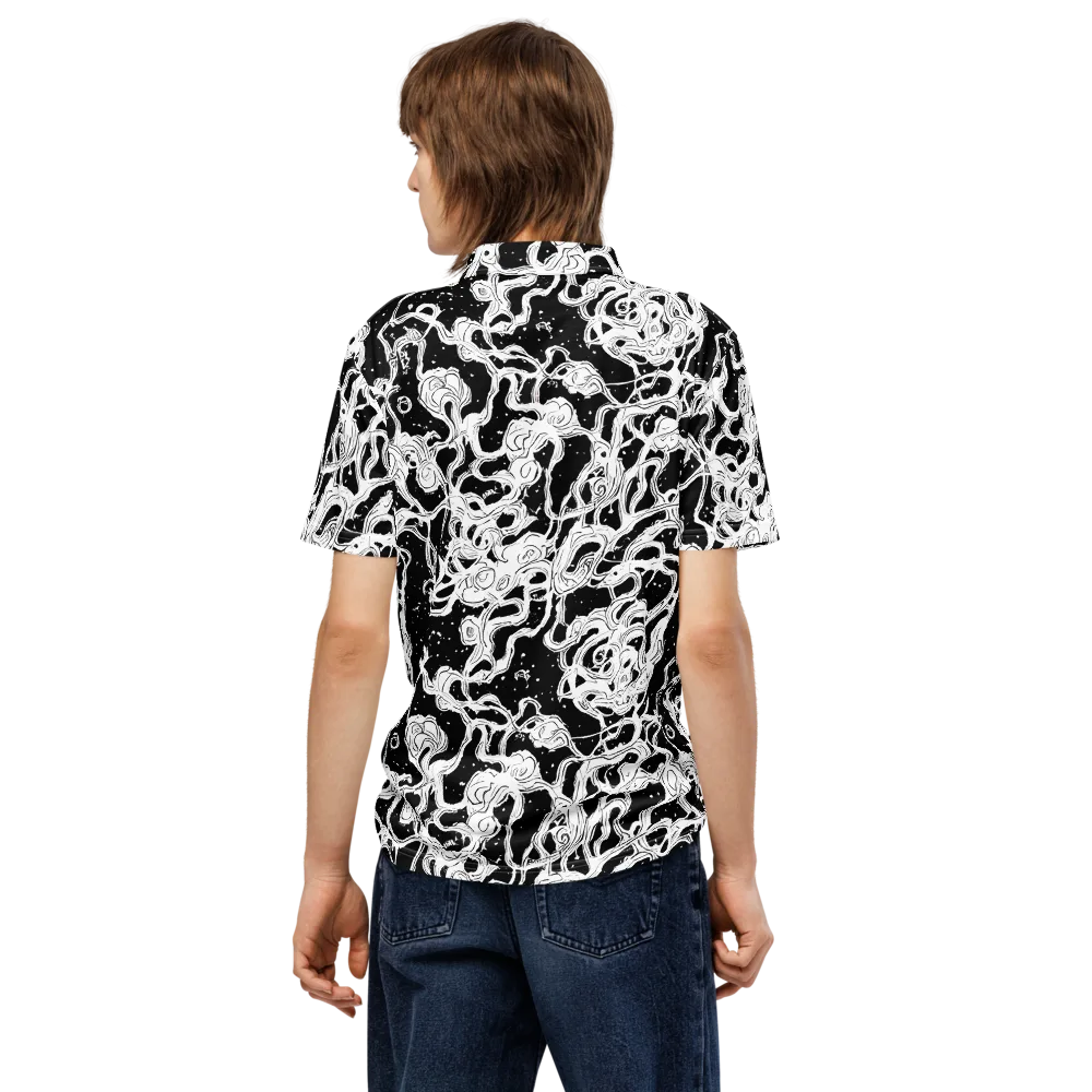 Inkstorm Ribbons on Men's Slim Fit Polo Shirt — Back