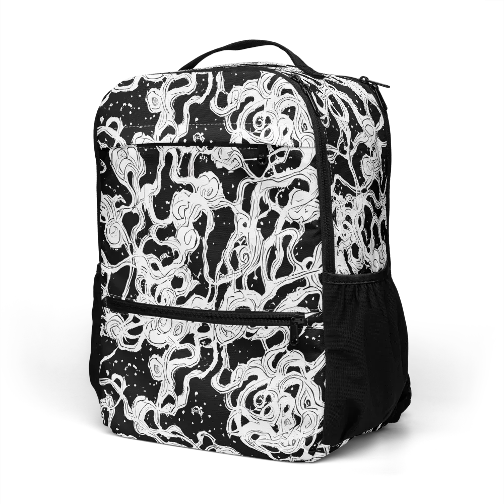 Inkstorm Ribbons on Utility Backpack — Left Front