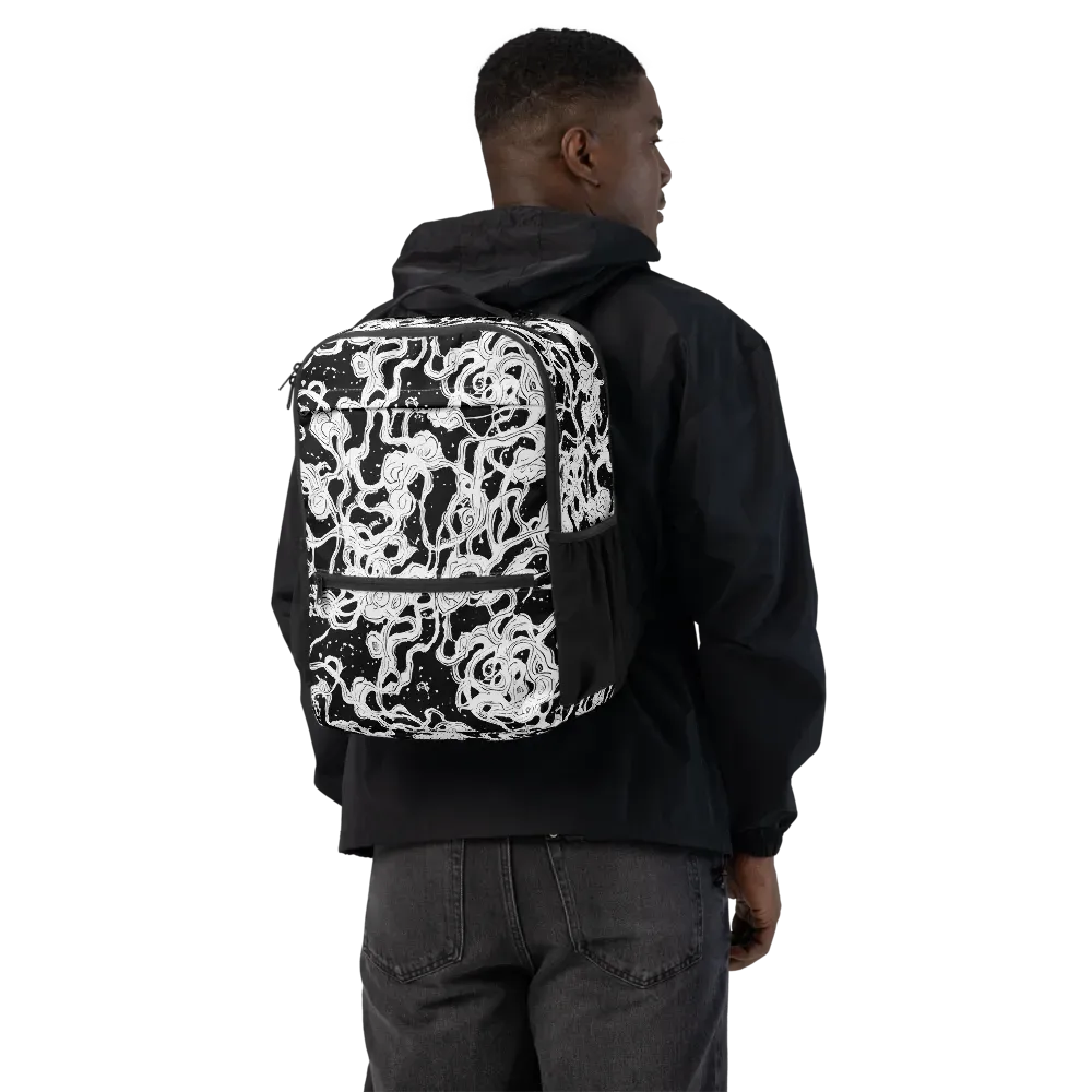 Inkstorm Ribbons on Utility Backpack — Back