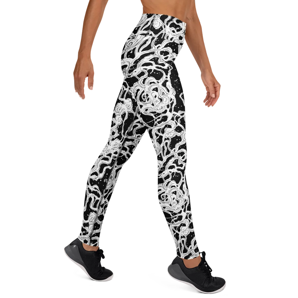 Inkstorm Ribbons on Yoga Leggings — Right