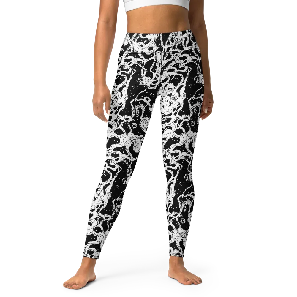 Inkstorm Ribbons on Yoga Leggings — Front