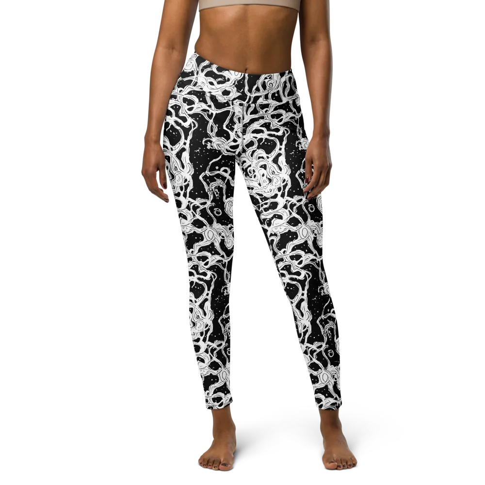 Inkstorm Ribbons on Yoga Leggings — Front