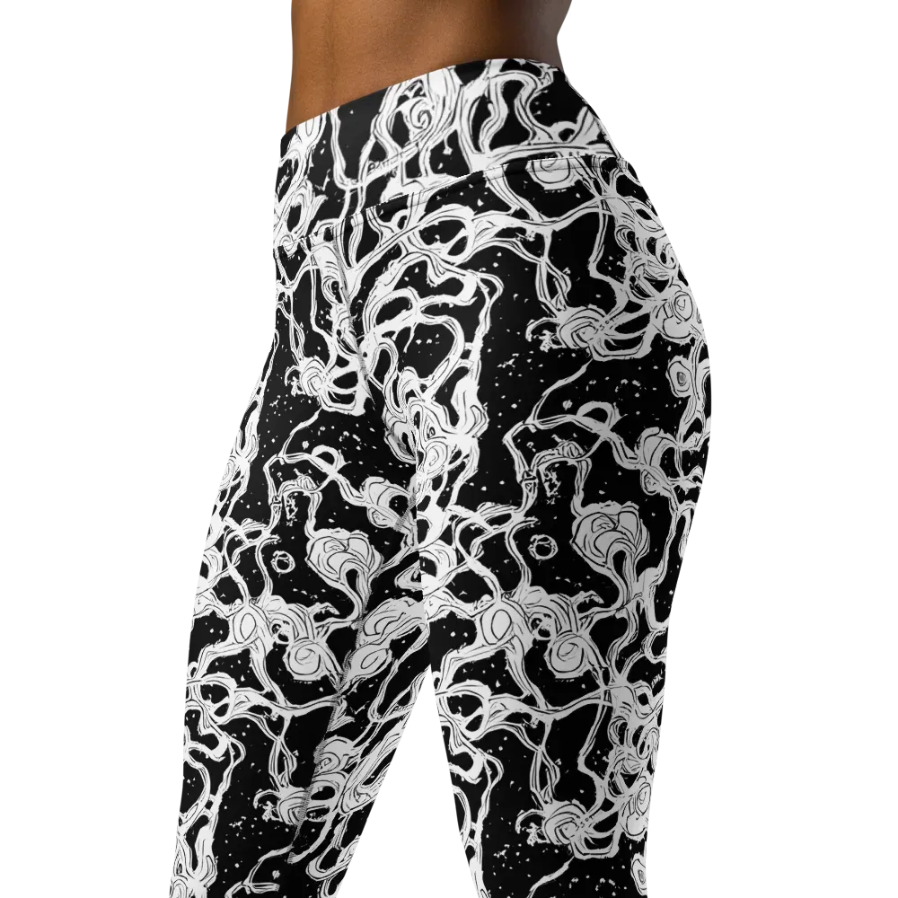 Inkstorm Ribbons on Yoga Leggings — Left Front