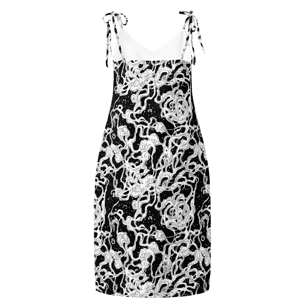 Inkstorm Ribbons on Slip Dress — Back