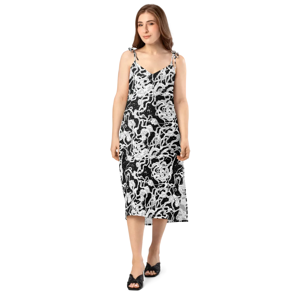 Inkstorm Ribbons on Slip Dress — Front