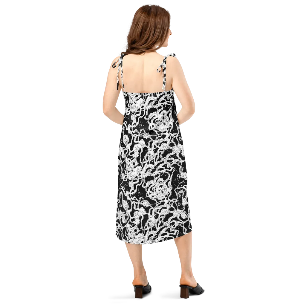Inkstorm Ribbons on Slip Dress — Back