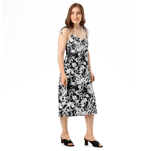 Inkstorm Ribbons on a Slip Dress