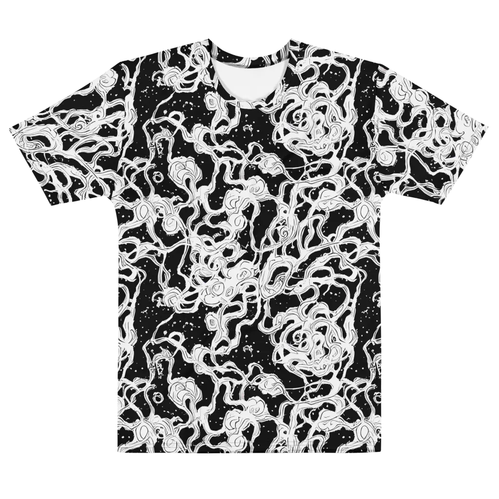 Inkstorm Ribbons on Men's Cotton Crew Neck T-Shirt — Front