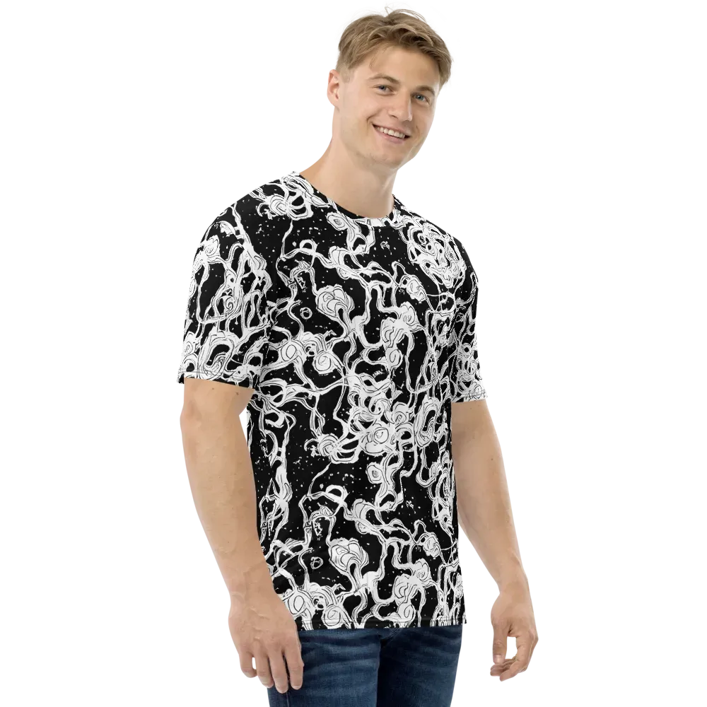 Inkstorm Ribbons on Men's Crew Neck T-Shirt — Right