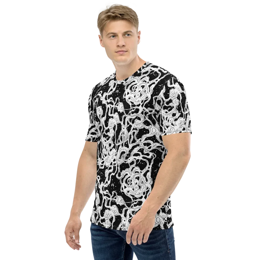 Inkstorm Ribbons on Men's Crew Neck T-Shirt — Left