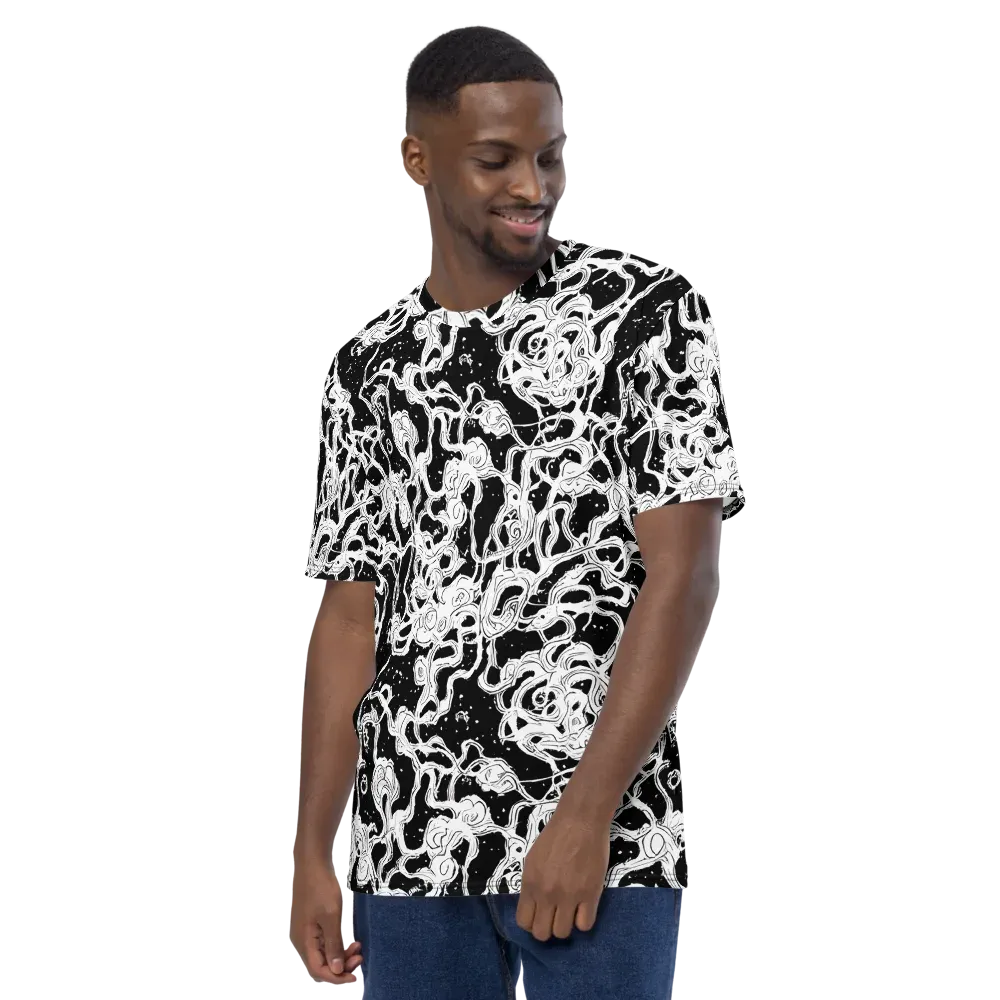 Inkstorm Ribbons on Men's Crew Neck T-Shirt — Left