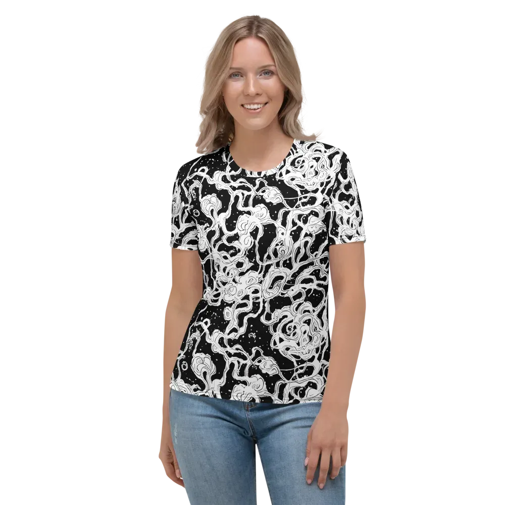 Inkstorm Ribbons on Women's Crew Neck T-Shirt — Front