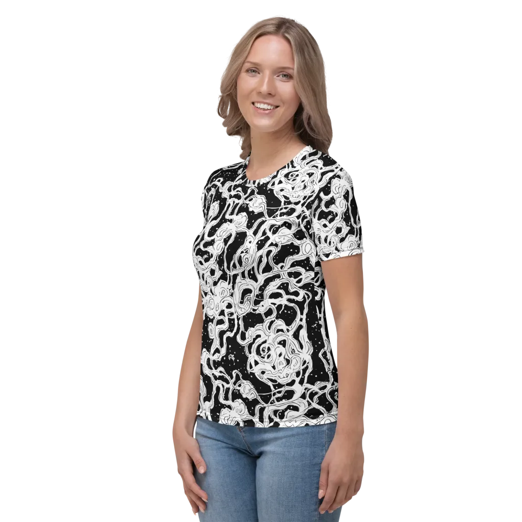 Inkstorm Ribbons on Women's Crew Neck T-Shirt — Left