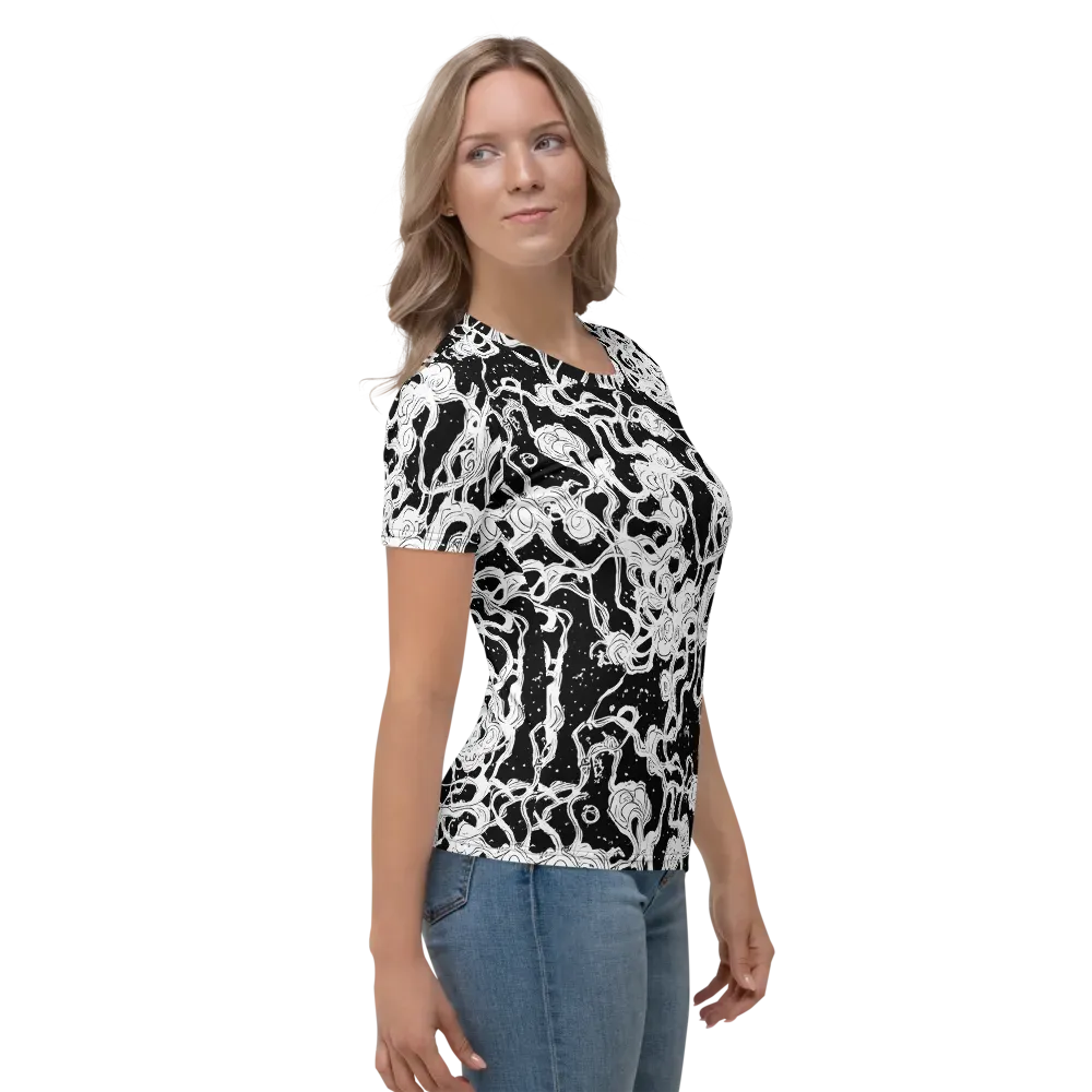 Inkstorm Ribbons on Women's Crew Neck T-Shirt — Right