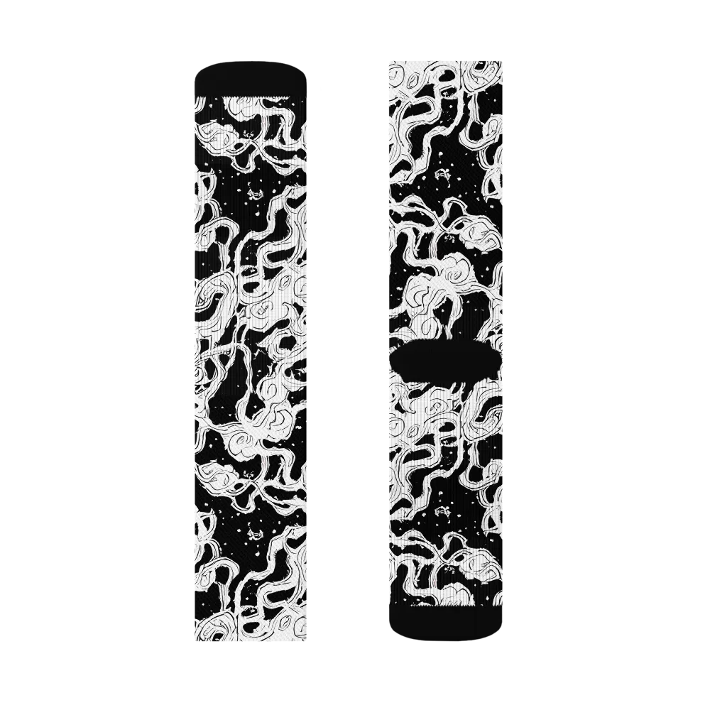 Inkstorm Ribbons on Socks — Right Sock
