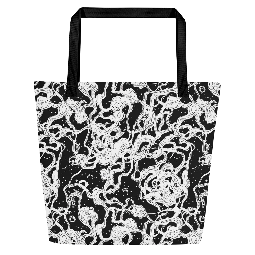 Inkstorm Ribbons on Large Tote Bag W/ Pocket — Front