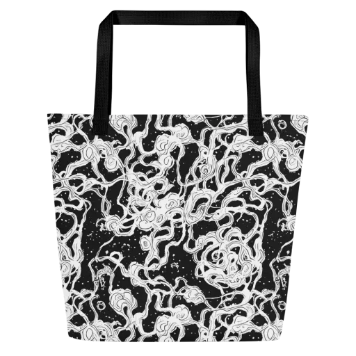 Inkstorm Ribbons on a Large Tote Bag W/ Pocket