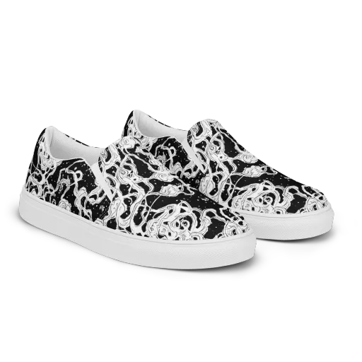 Inkstorm Ribbons on a Women's Slip-On Canvas Shoes