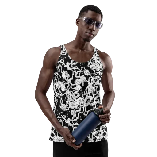 Inkstorm Ribbons on a Men's Tank Top