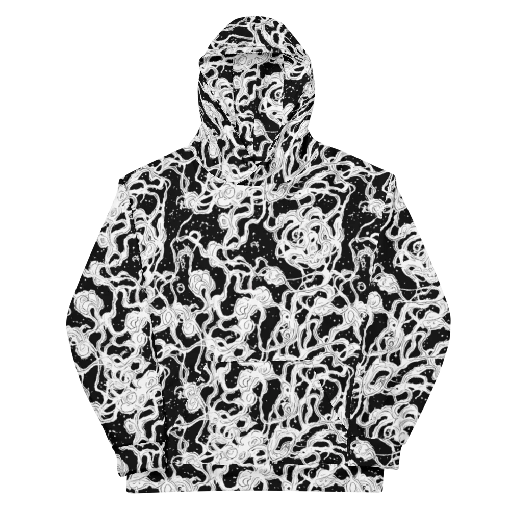 Inkstorm Ribbons on Cotton Hoodie — Front