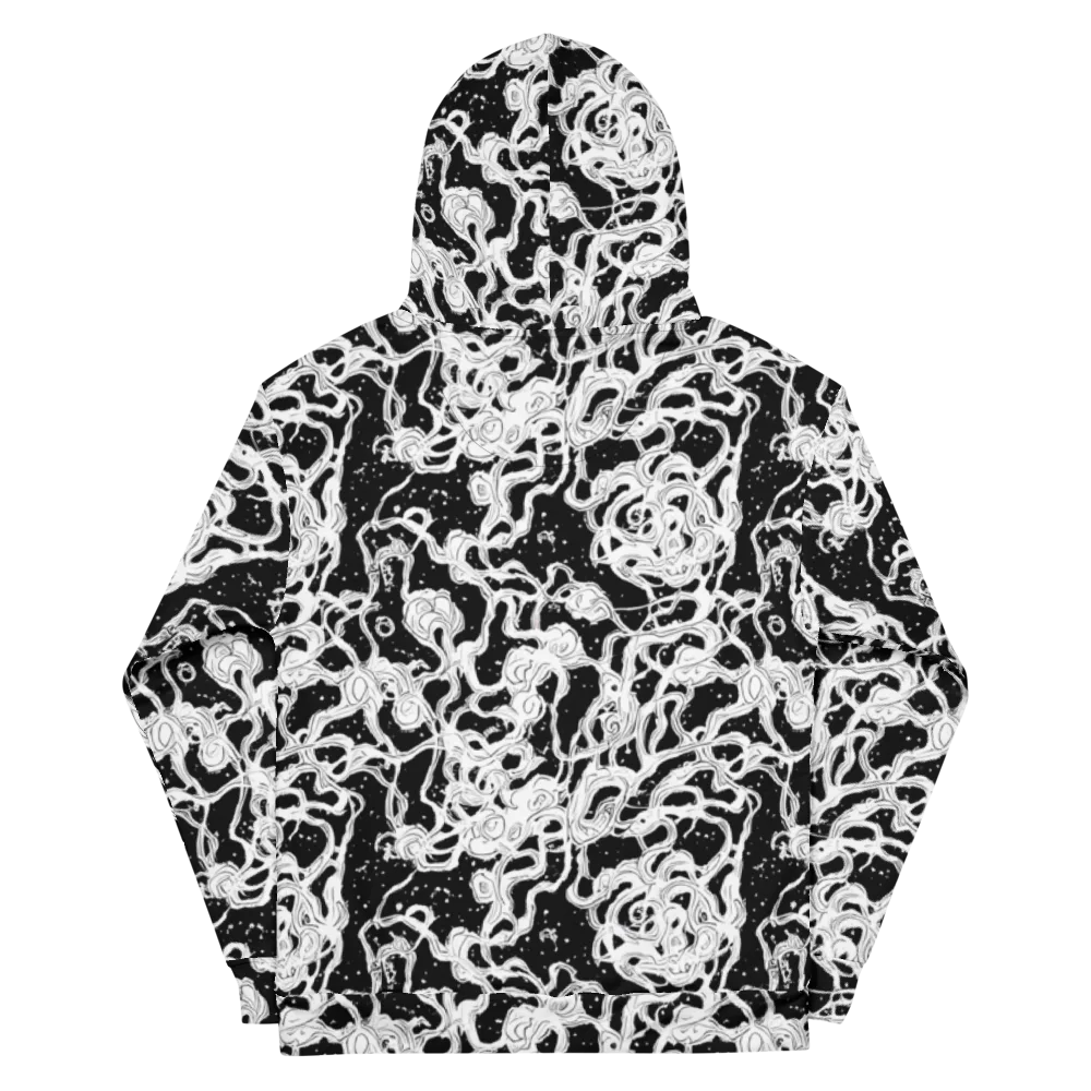 Inkstorm Ribbons on Cotton Hoodie — Back