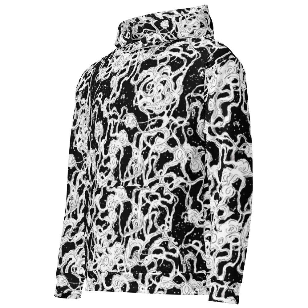 Inkstorm Ribbons on Cotton Hoodie — Left Front